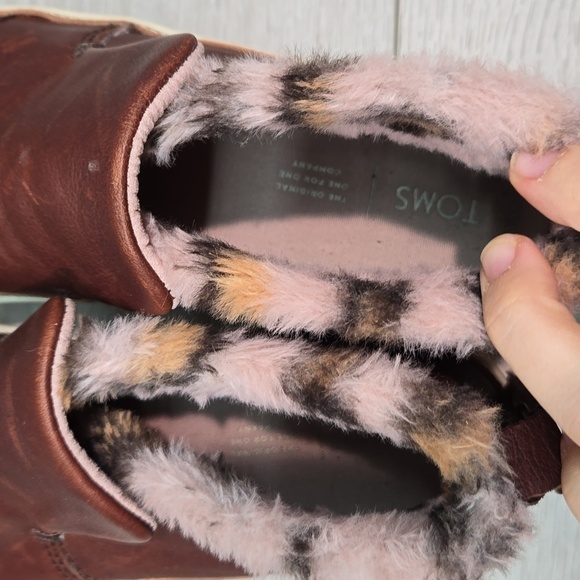 Toms Women Ankle Leo Paxton faux fur Leather Boots sneakers shoes sz 9 - Picture 8 of 13